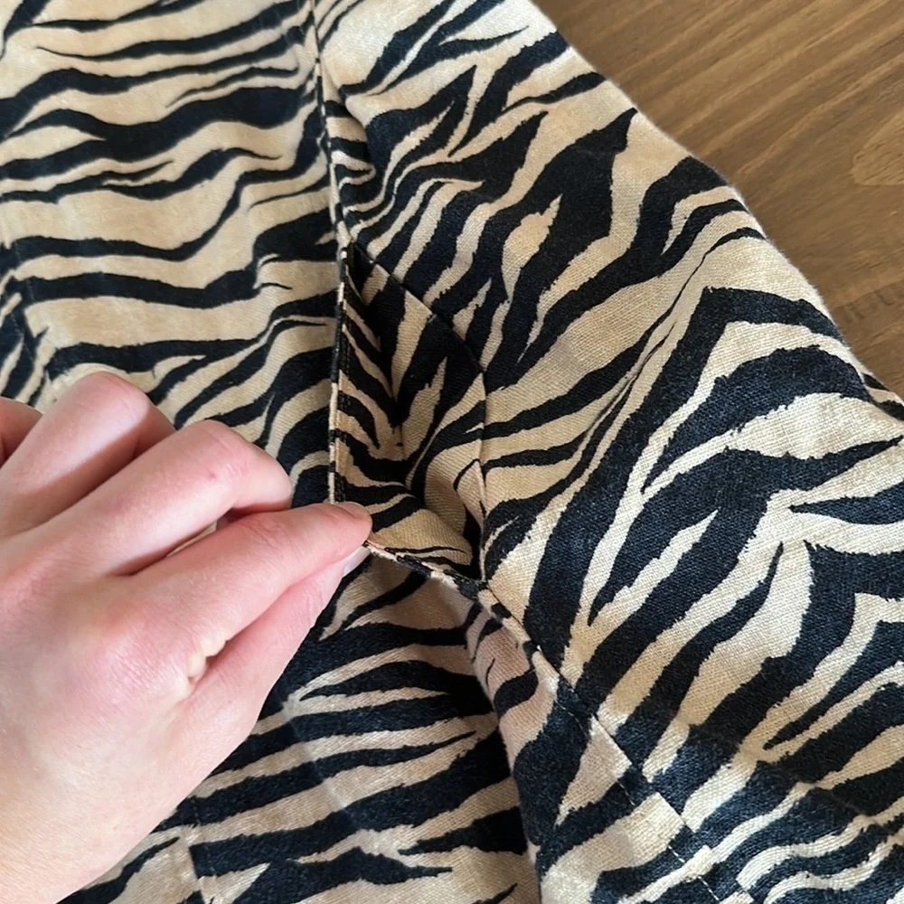 Nicholas Linen Zebra Mini Dress
